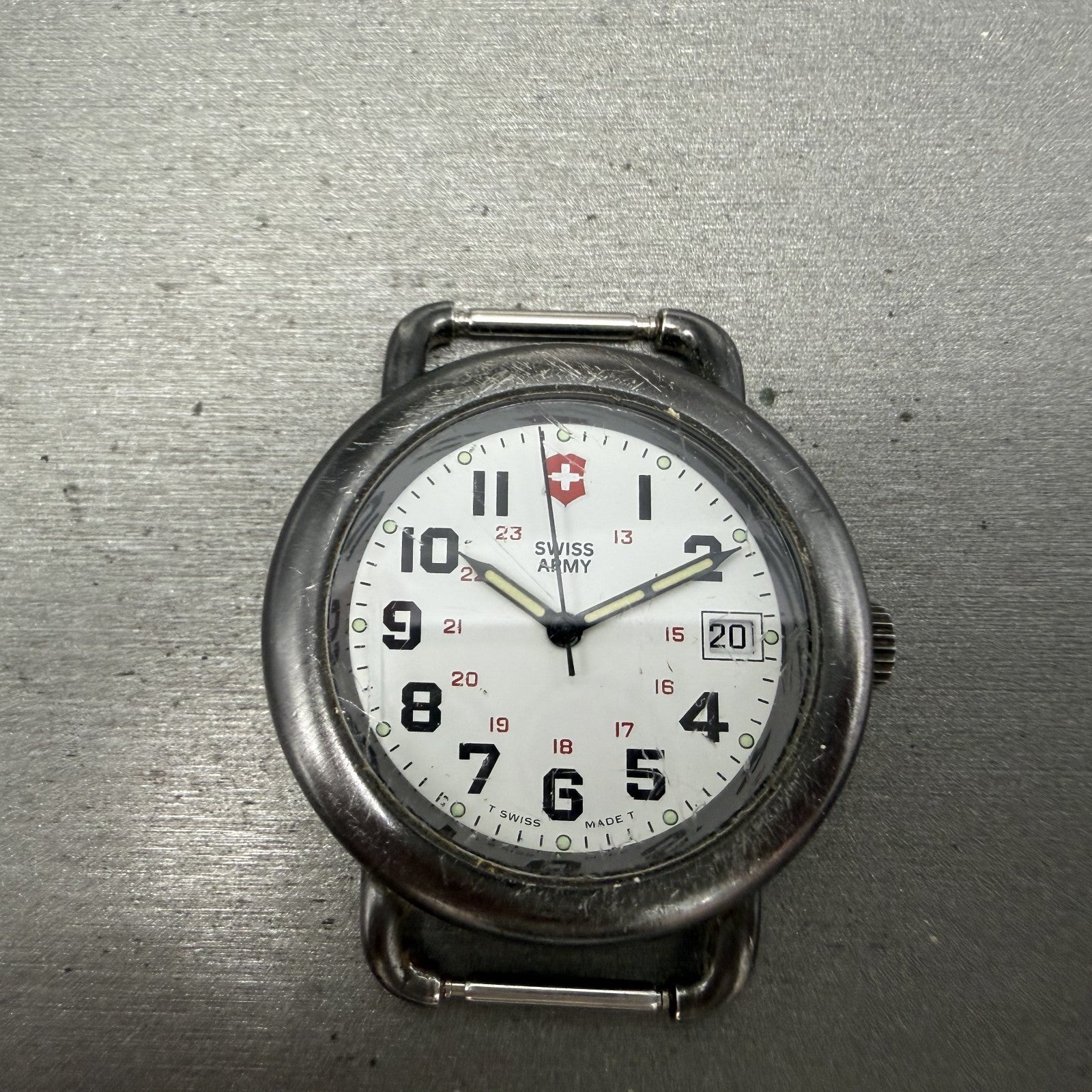 Victorinox Swiss Army Calvary Watch Men 37mm White Dial Black Tone PARTS ABCD0
