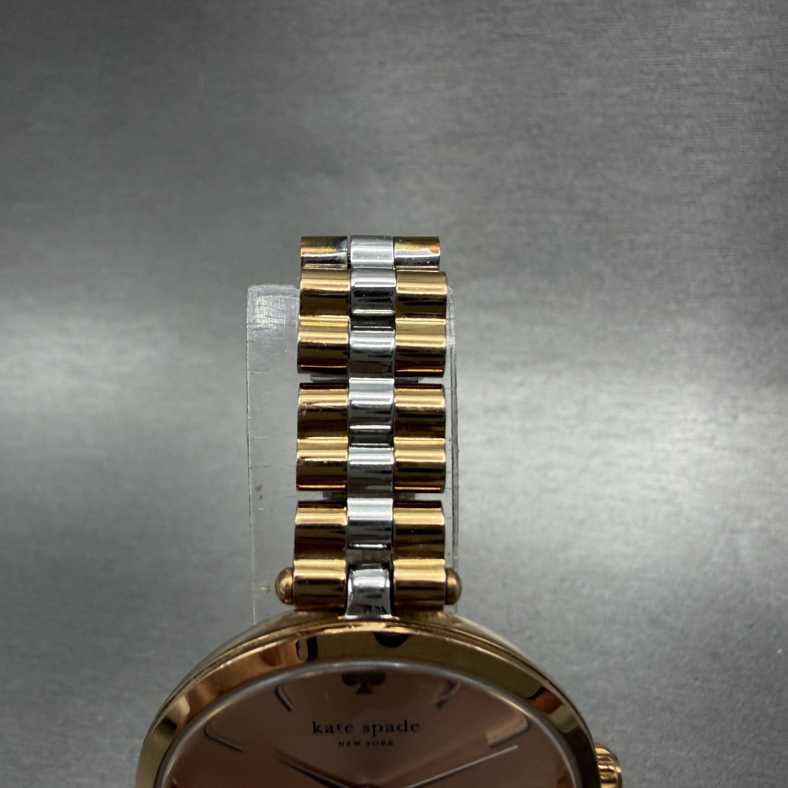 Kate Spade Holland Watch Women 34mm Rose Dial Two Tone Round New Battery4
