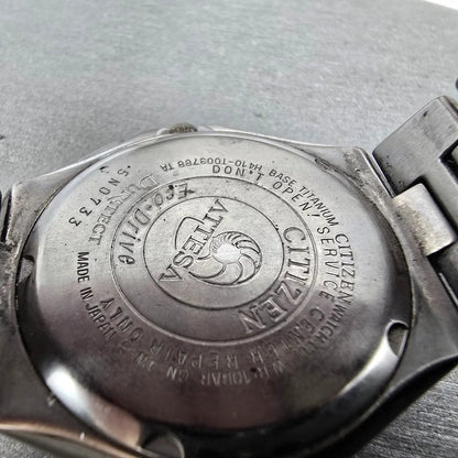 Citizen Eco-Drive Attesa Watch Men 38mm White Dial Titanium Atomic Date PARTS!!!10