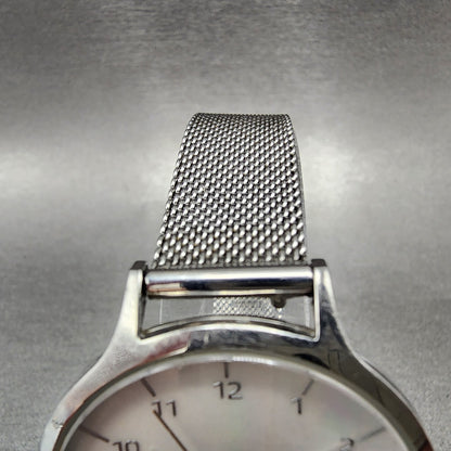 Skagen Anita Watch Women 36mm MOP Dial Steel Round Mesh Band New Battery4