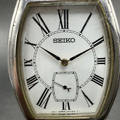 Seiko Tank Watch Men 30mm White Dial Two Tone Vintage 7N07-5020 New Battery1