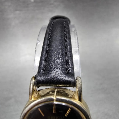 Seiko Watch Women 20mm Black Dial Gold Tone Oval 3421-5320 New Battery Vintage4