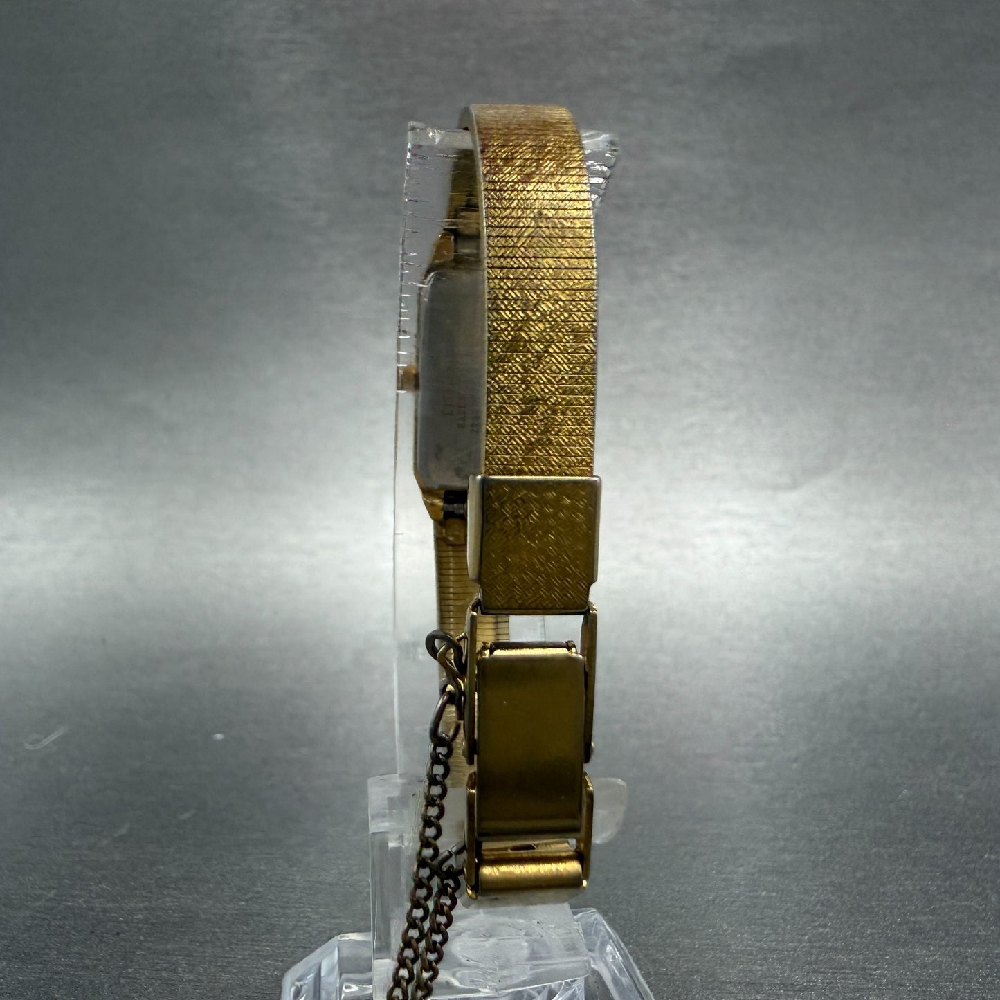 Citizen CQ Tank Watch Women 13mm Gold Dial Gold Tone 2250-223373 New Battery AB7