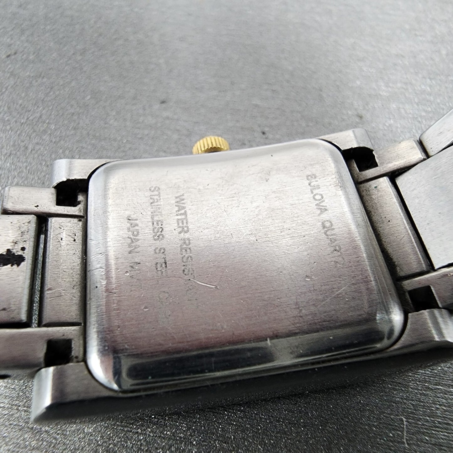 Bulova Tank Watch Women 21mm White Dial Two Tone Rectangle 98T49 New Battery