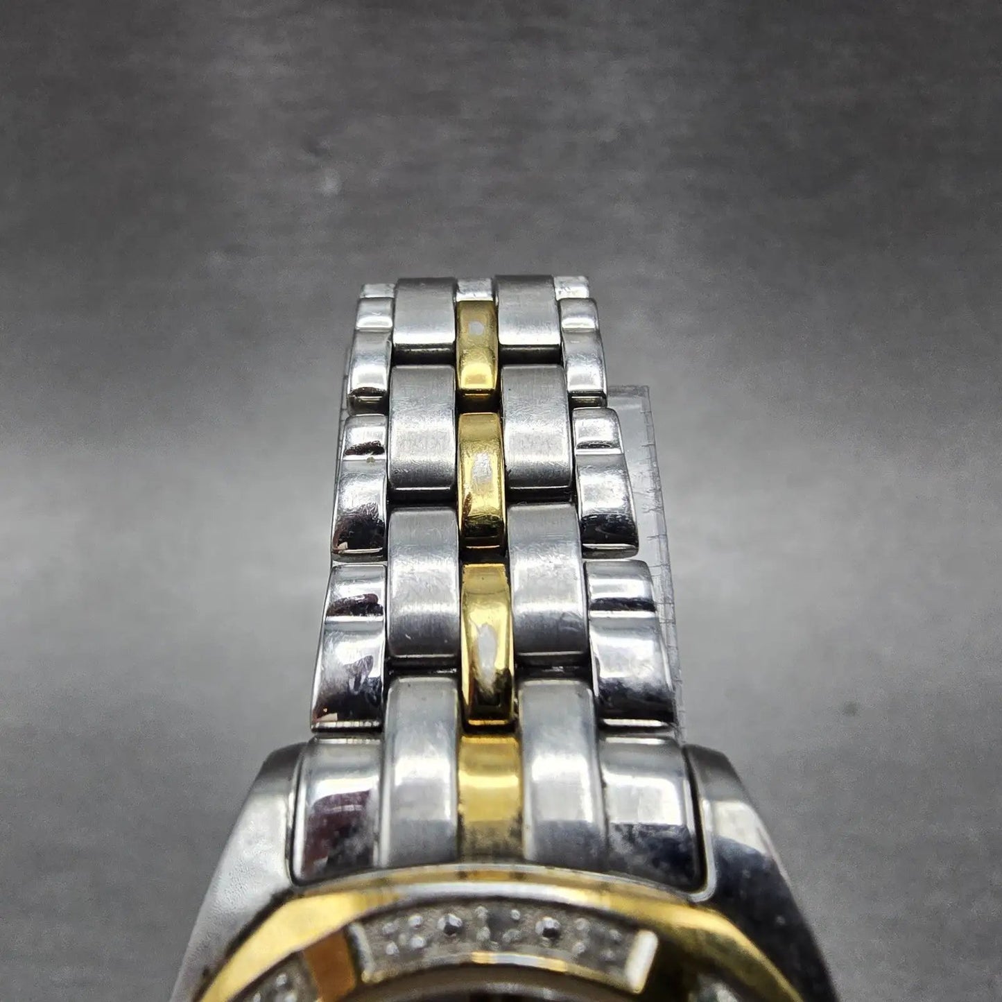 Citizen Eco-Drive Watch Women 26mm MOP Dial Two Tone Date Round EW1594-55D RunsK4