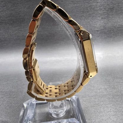 Bulova Futuro Quadra Watch Women 20mm Gold Dial Gold Tone 97P140 New Battery8