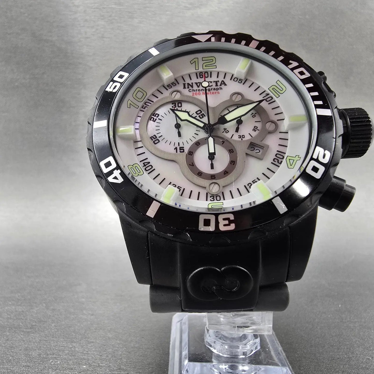 Invicta Chronograph Dive Corduba Watch Men 52mm MOP Dial Black Tone Date NewBat5