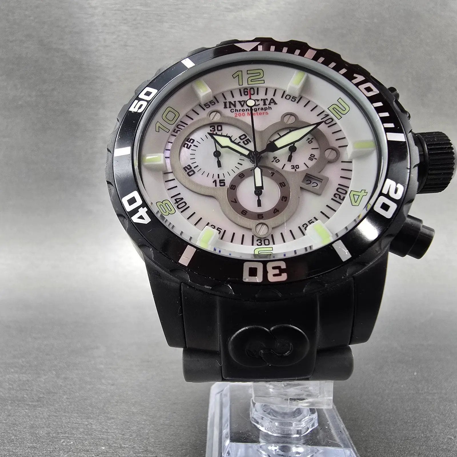 Invicta Chronograph Dive Corduba Watch Men 52mm MOP Dial Black Tone Date NewBat5