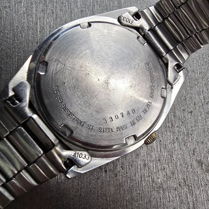 Seiko President Watch Men 36mm Silver Dial Two Tone Daydate 6923-8089 New Batt10