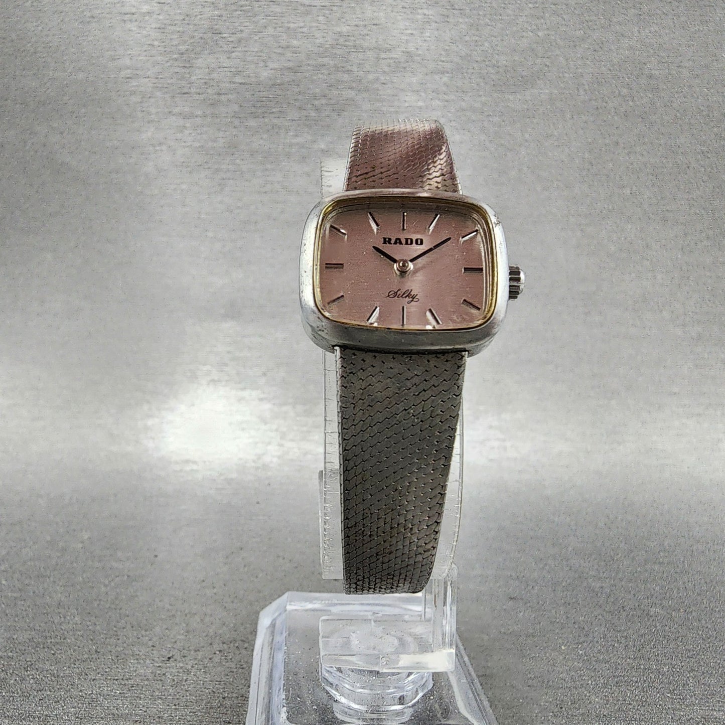 Rado Silky Watch Women 22mm Silver Dial Stainless Steel Rectangle Manual Wind5