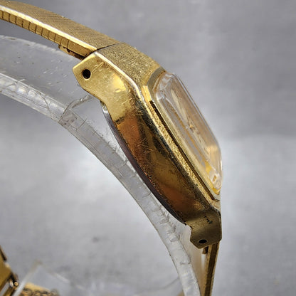 Seiko Watch Women 17mm Cream Dial Gold Tone Rectangle 54215029 New Battery3