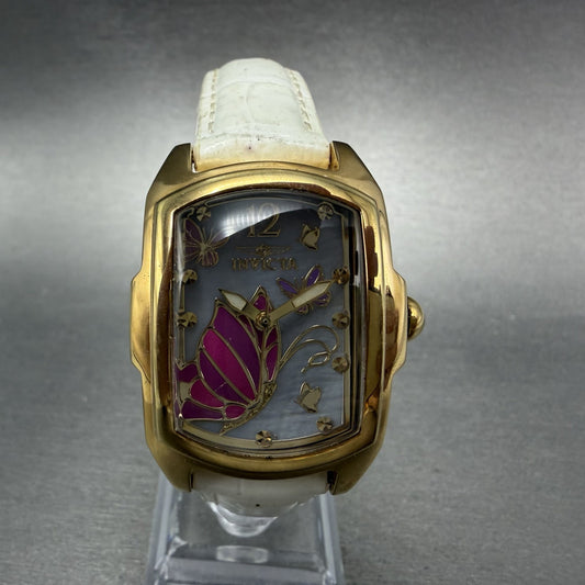 Invicta Lupah Watch Women 29mm MOP Dial Gold Tone Oval 37113 New Battery Floral0