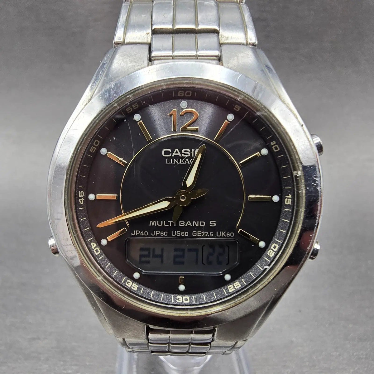 Casio Lineage LCW-M200 Watch Men 38mm Black Dial Steel Analog Digital Solar JDM0