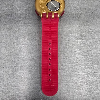 Swatch Beat Golden Virtual Wave Watch Men 47mm Gold Red YQG1000 New Battery NOS13