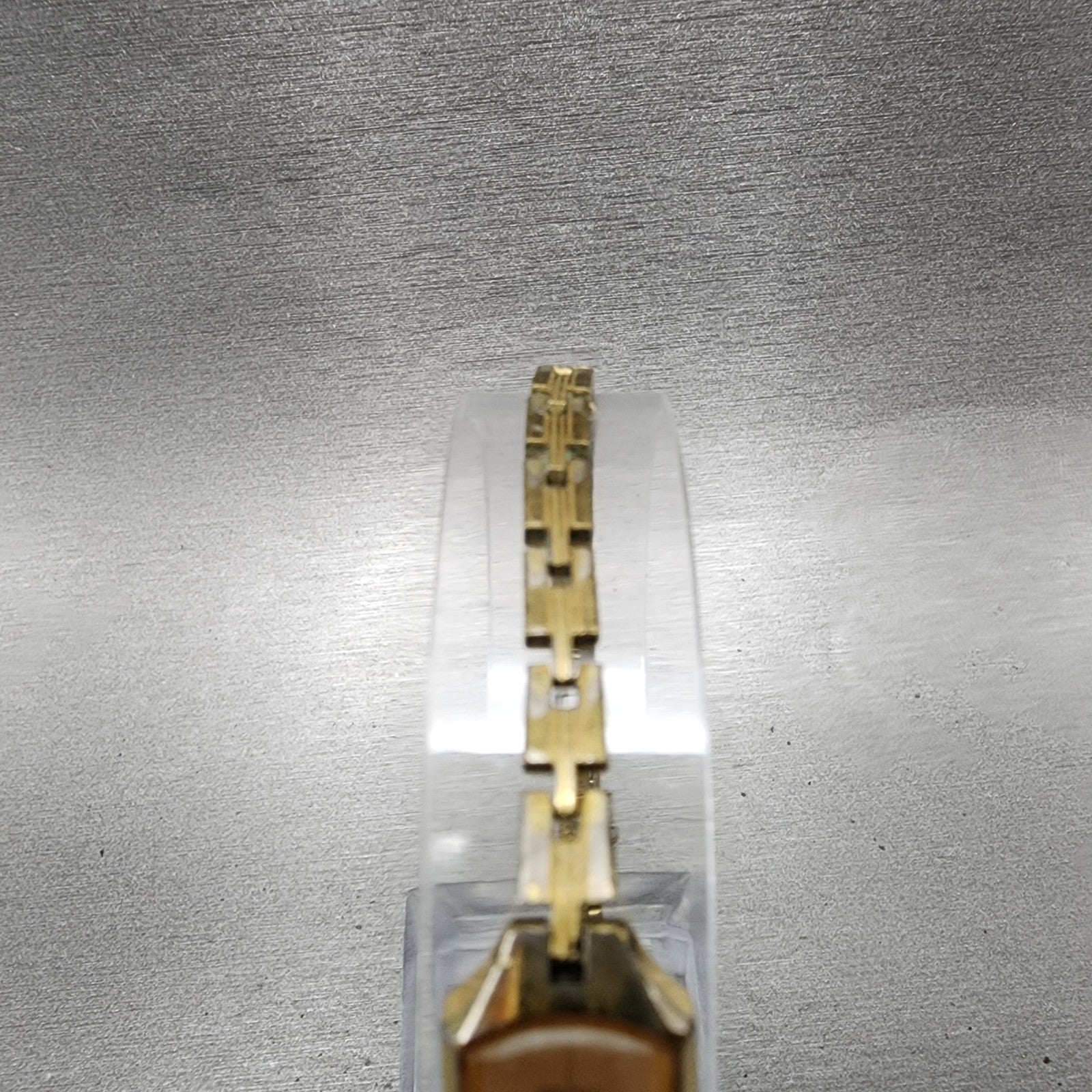 Seiko Watch Women 12mm Champagne Dial Gold Tone Rectangle 2E205179 New Battery4