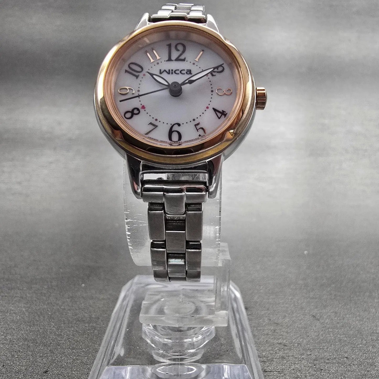 Citizen Wicca Solar Watch Women 24mm White Dial Two Tone Round E031-R010301 Runs5