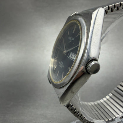 Citizen Freeway Watch Men 35mm Black Dial Silver Tone Daydate Round New Battery2
