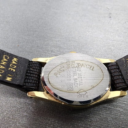 Seiko Watch Women 17mm Champagne Dial Gold Tone Oval 2c205539 New Battery9