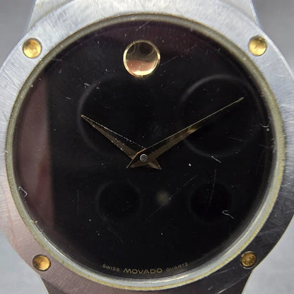 Movado Museum Watch Men 32mm Black Dial Two Tone 86-A2-876Y New Battery W/Box3
