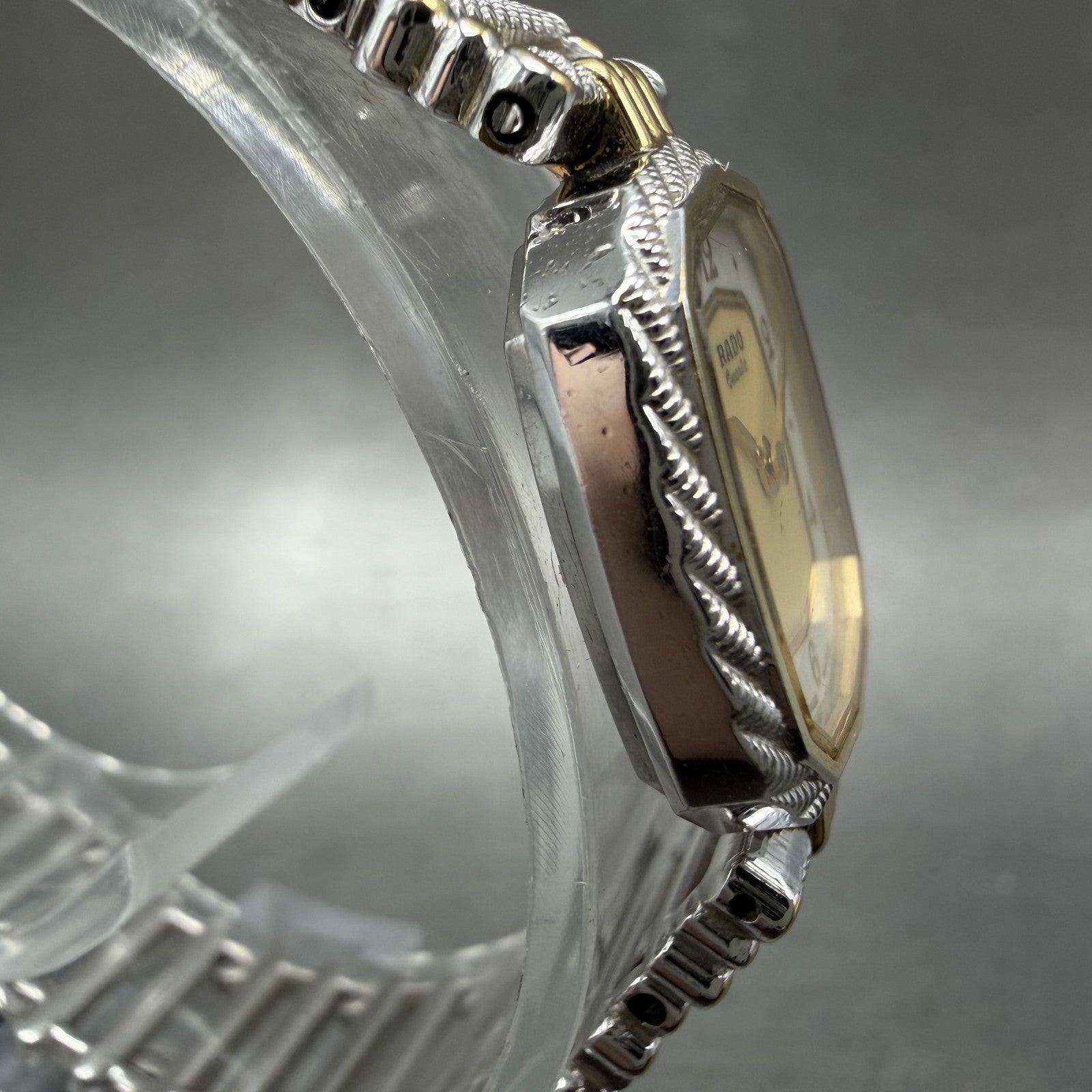 Rado Tank Watch Women 18mm White Dial Two Tone Rectangle 133.9562.2 New Battery4