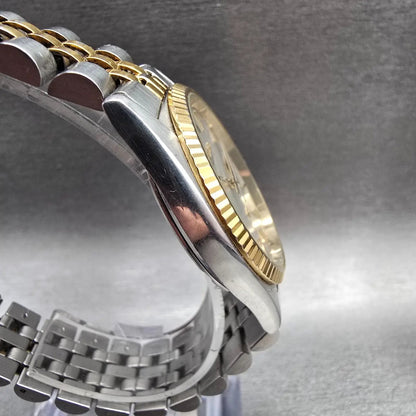 Seiko President Watch Men 35mm Silver Dial Two Tone Daydate 5Y23-8A68 New Batt3