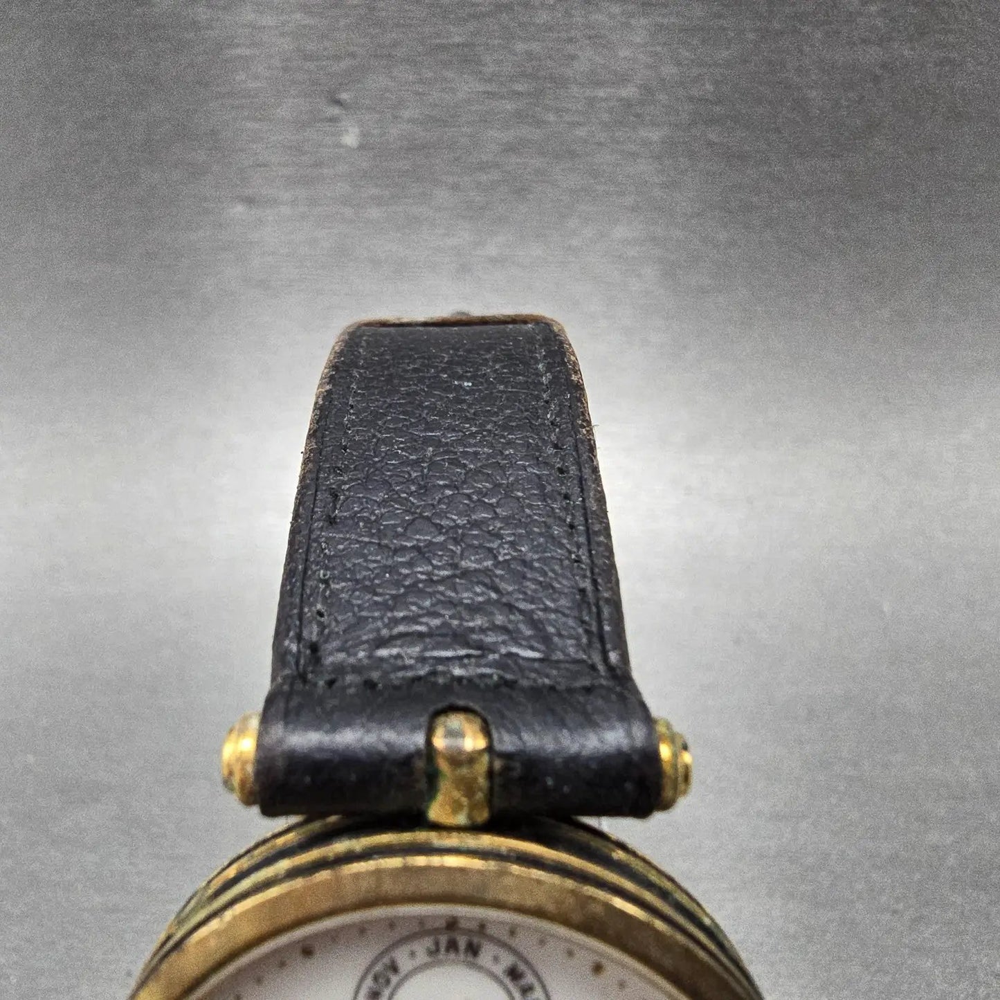 Gucci Triple Calendar Moon Phase Watch Men 30mm White Dial Gold Plated PARTS VTG5