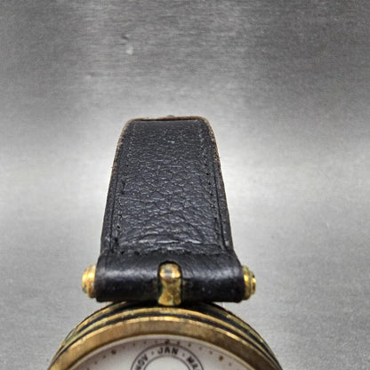 Gucci Triple Calendar Moon Phase Watch Men 30mm White Dial Gold Plated PARTS VTG5