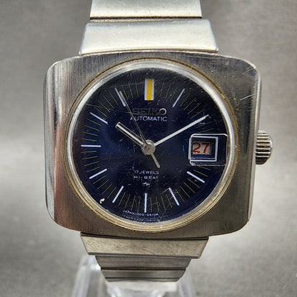Seiko Automatic Watch Women 27mm Blue Dial Silver Tone Date 22050401 PARTS2