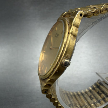 Citizen CQ Watch Men 30mm Gold Dial Gold Tone Round 3620-364228 New Battery2