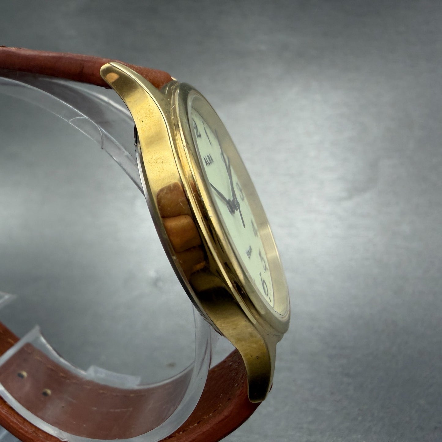 Seiko Alba Watch Men 36mm Luminous Dial Gold Tone Round VJ21-KCG0 New Battery3