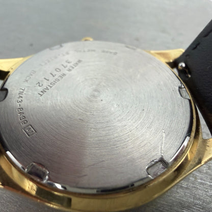 Seiko Watch Men 35mm Cream Dial Gold Tone Daydate Round 7N43-8A39 New Battery9