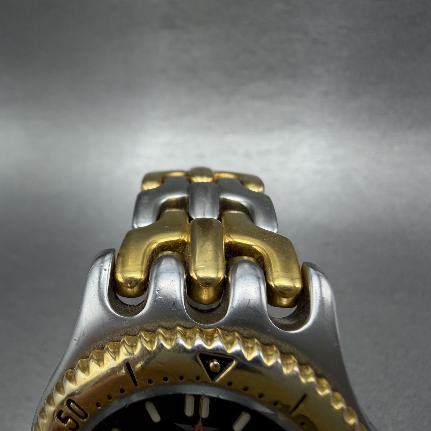 Elgin Watch Men 37mm Black Dial Two Tone Daydate Round FK-527A New Battery4