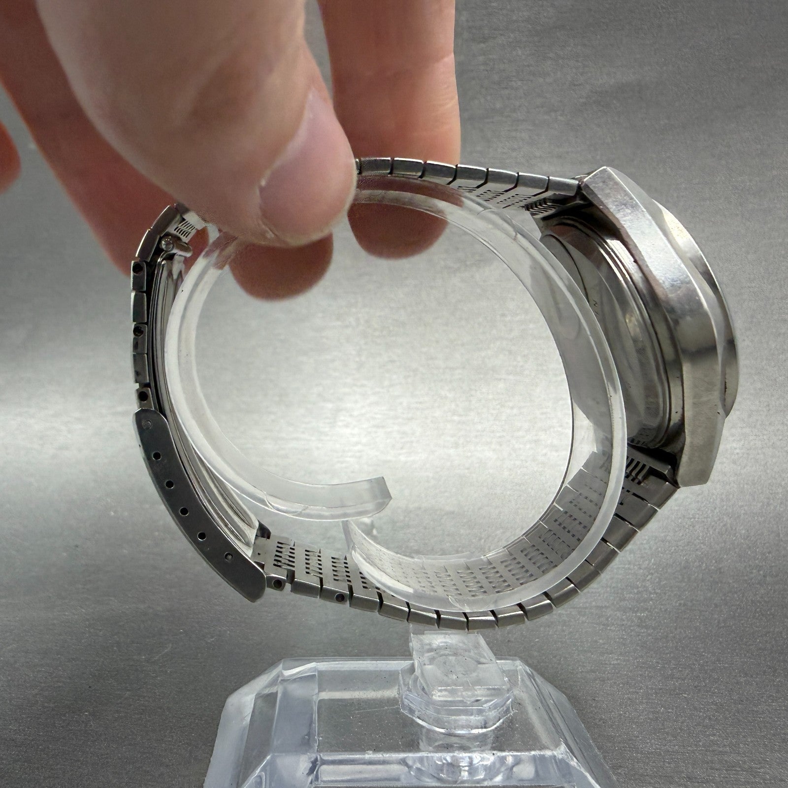 Seiko Watch Men 36mm Silver Dial Silver Tone Daydate 0843-8041 New Battery VTG8