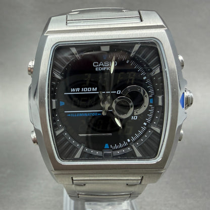 Casio Edifice EFA-120 Watch Men 38mm Analog Digital Steel Rectangle New Battery0