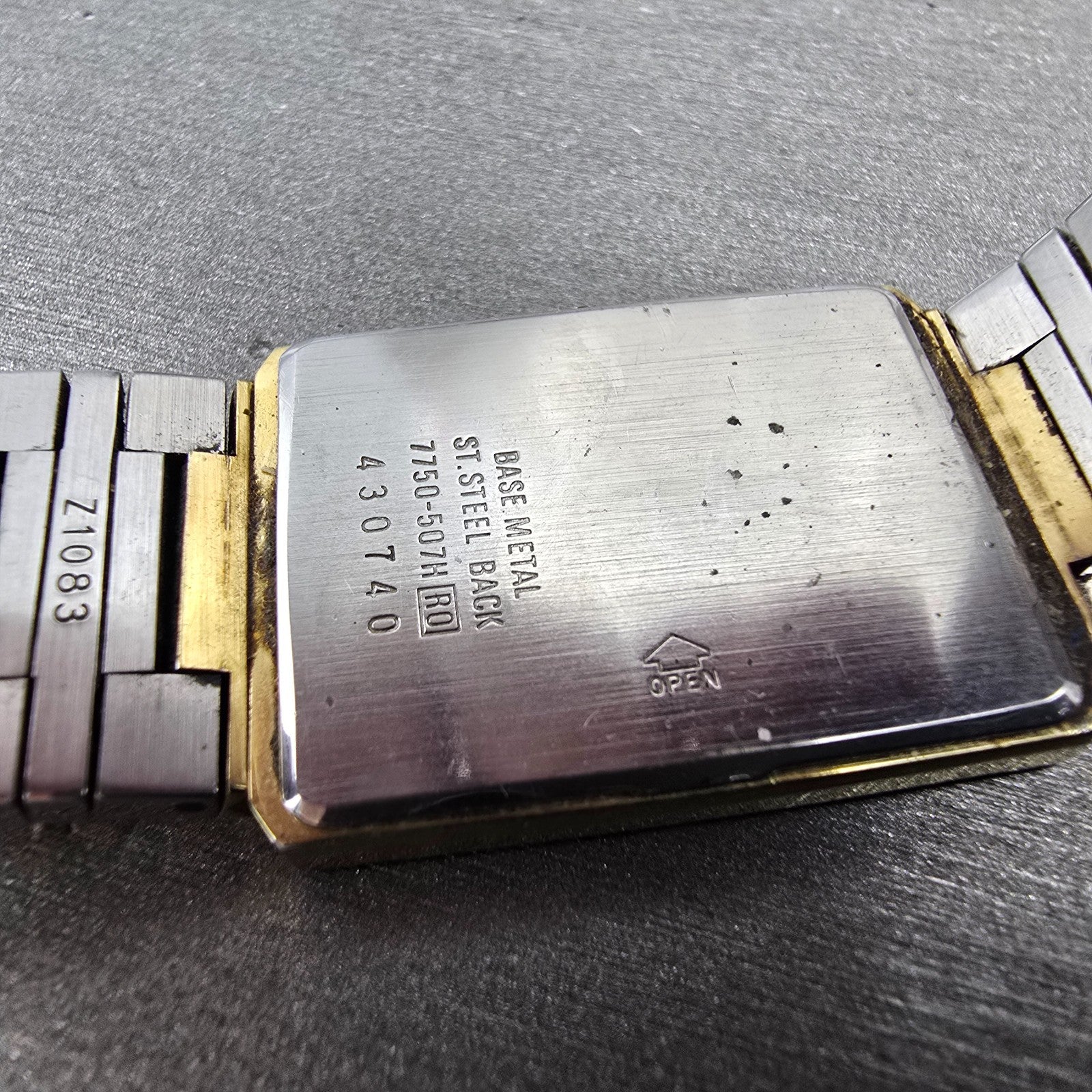 Seiko Lassale Tank Watch Men 24mm Champagne Dial Two Tone 7750-507H PARTS VTG10