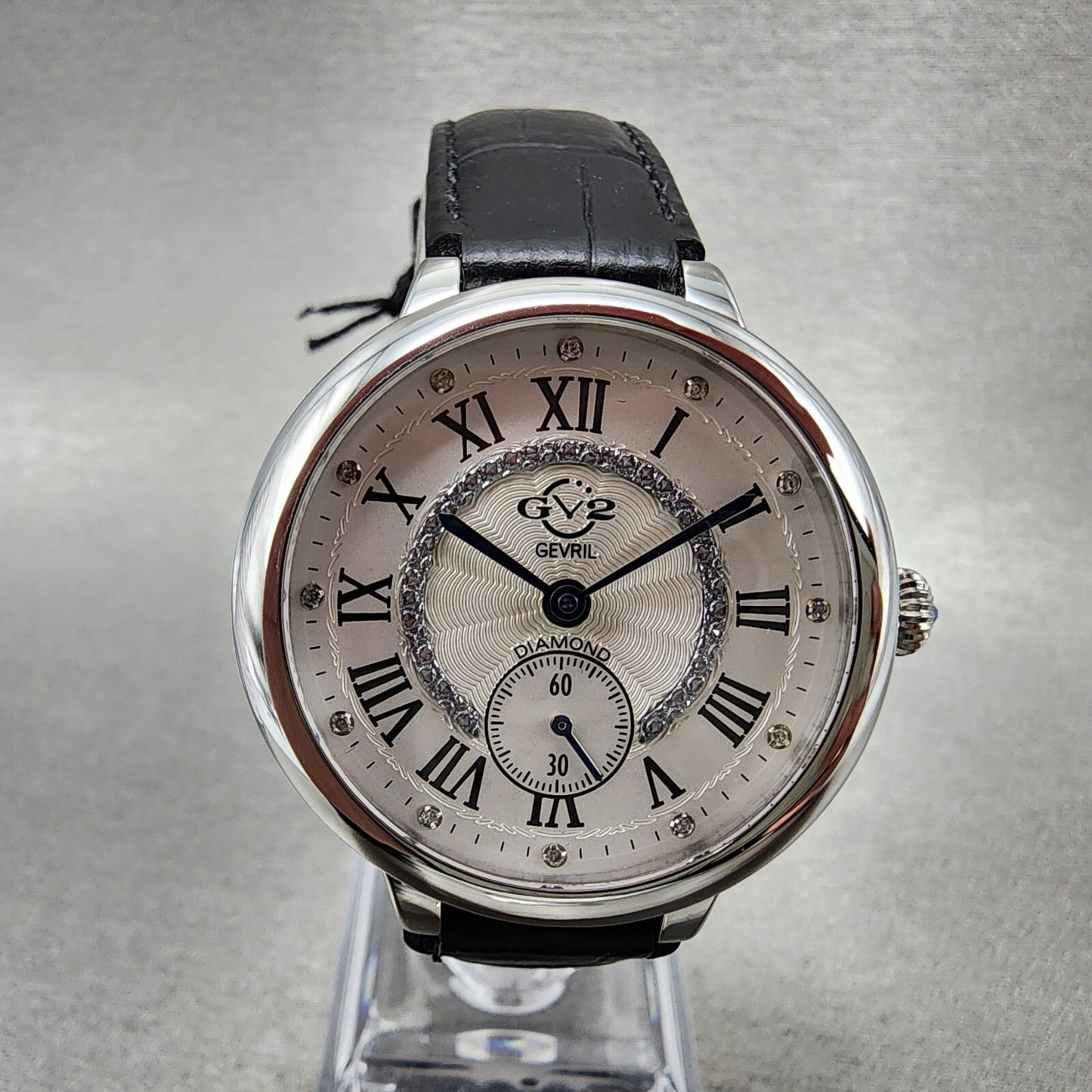 Gevril GV2 Rome Watch Women 36mm White Dial Stainless Steel Diamond Accent0