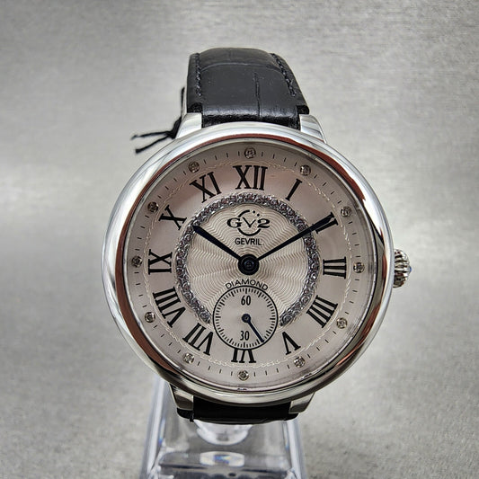 Gevril GV2 Rome Watch Women 36mm White Dial Stainless Steel Diamond Accent0
