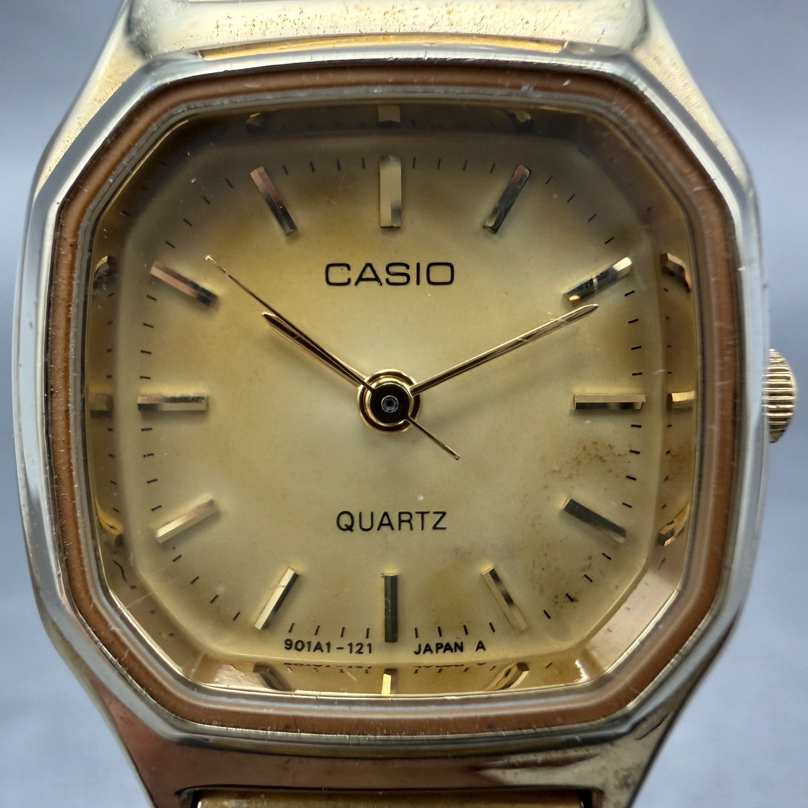 Casio Watch Women 22mm Gold Dial Gold Tone Octagon LQ-312G New Battery1