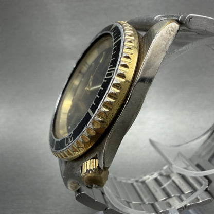 Armitron Pro All Sport Dive Watch Men 37mm Black Dial Two Tone Daydate New Batt2