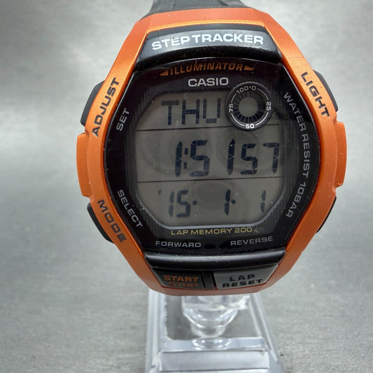 Casio Illuminator Digital Watch Men 44mm Black & Orange Tone WS-2000H NewBattery0