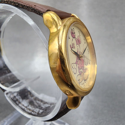 ALBA Mickey Mouse Watch Women 29mm Cream Dial Gold Tone V5016V90 New Battery3