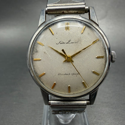 Seiko Lauer Watch Men 35mm Silver Dial Silver Tone Round Manual J14014 PARTS VTG0