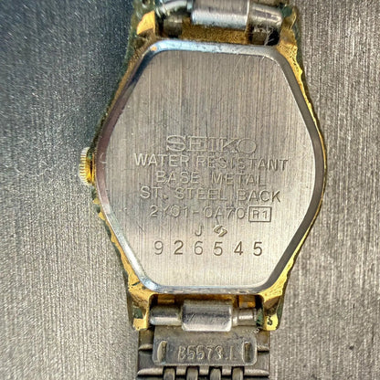 Seiko SX Watch Women 18mm Gold Dial Gold Tone Round 2Y01-0A70 New Battery VTG10