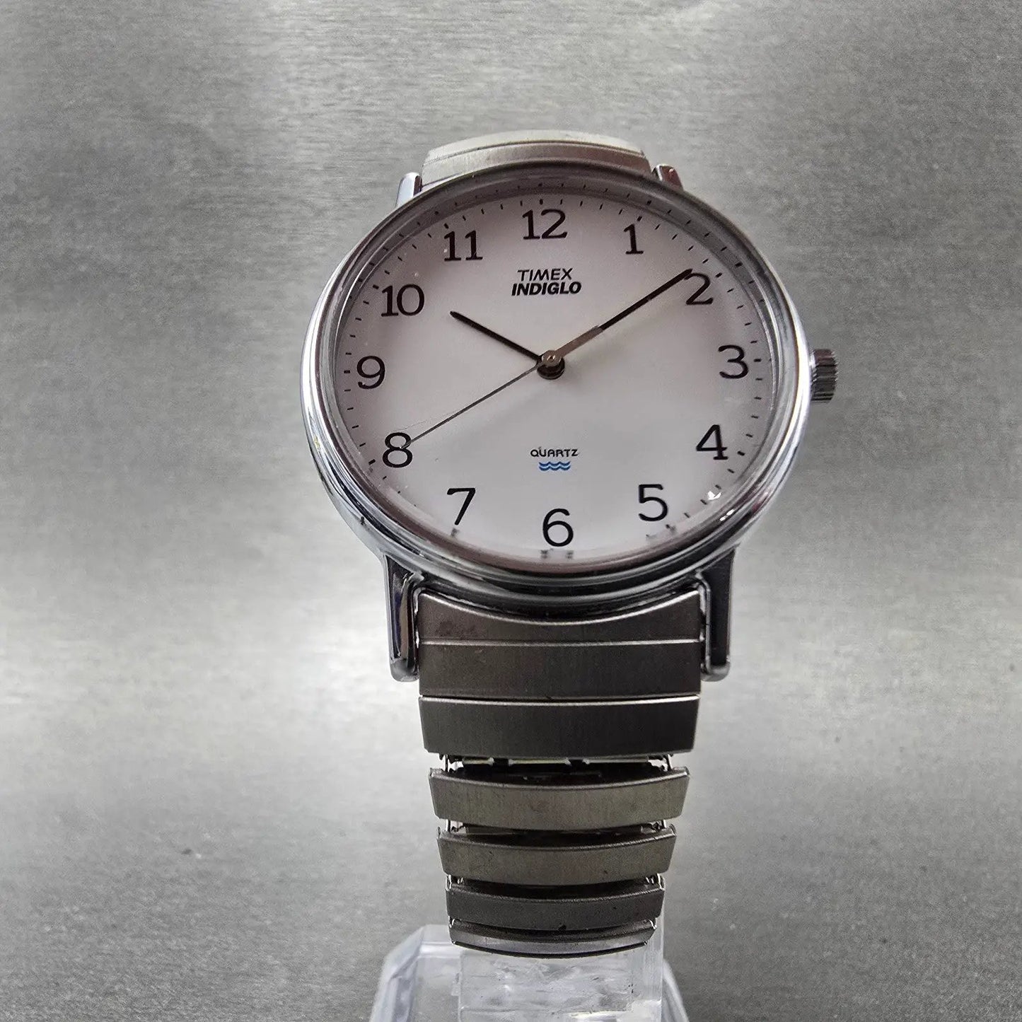 Timex Easy Reader Watch Men 35mm White Dial Silver Tone Round New Battery5