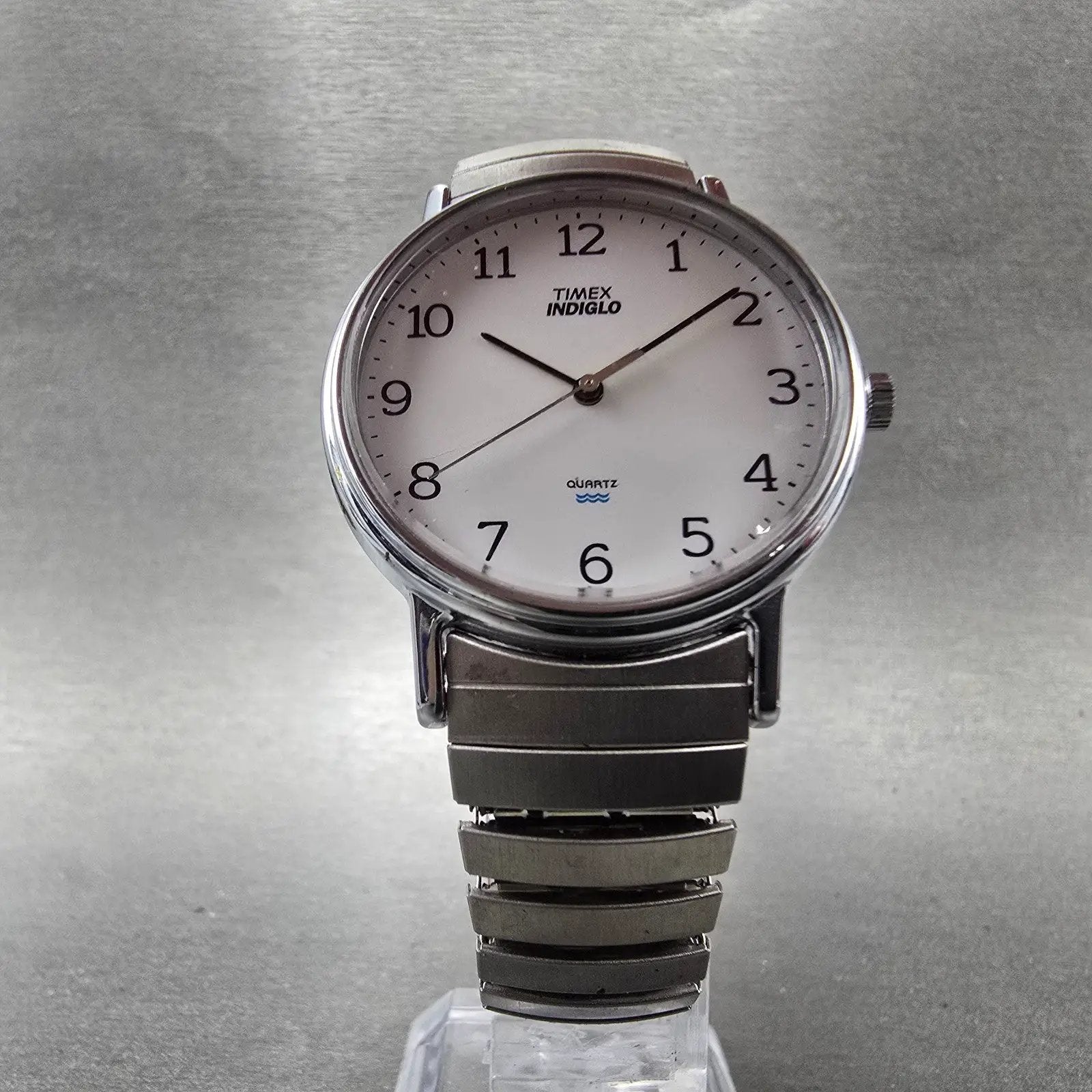 Timex Easy Reader Watch Men 35mm White Dial Silver Tone Round New Battery5