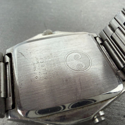 Seiko Analog Digital Watch Men 35mm Silver Dal Two Tone H357-5140 PARTS Vintage10