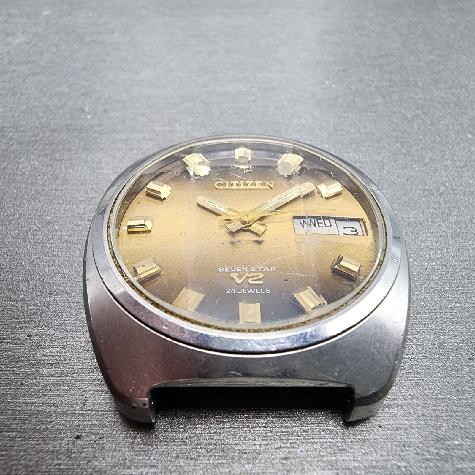 Citizen Sevenstar V2 Watch Men 36mm Brown Dial Steel Daydate Automatic PARTS3