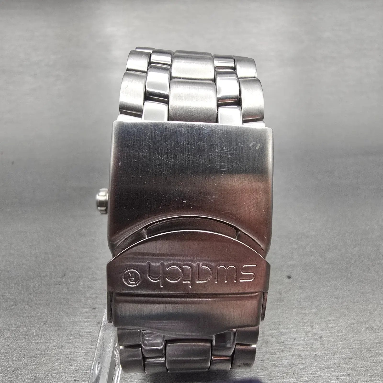 Swatch Irony Chrono Get Fly XL Watch Men Black Dial Steel READ!! YOS414G NewBat8
