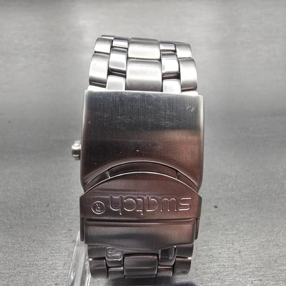 Swatch Irony Chrono Get Fly XL Watch Men Black Dial Steel READ!! YOS414G NewBat8