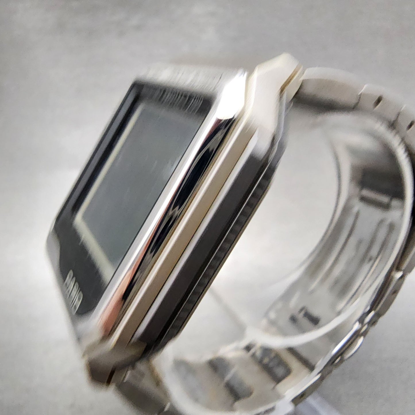 Casio HotBiz Watch Men 35mm Digital Silver Tone Rectangle VDB2100 New Battery2